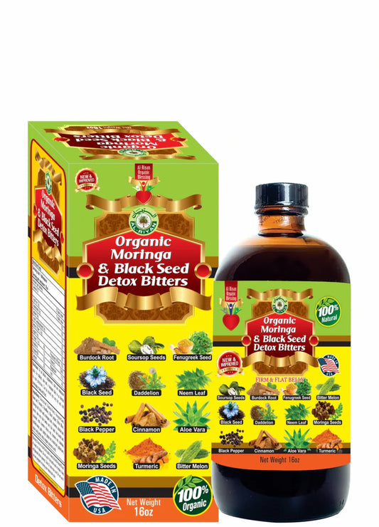 Organic Moringa & Black Seed Detox Bitters (16 oz.)