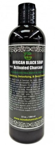 AFRICAN BLACK LIQUID SOAP WITH ACTIVATED CHARCOAL