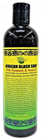 AFRICAN BLACK LIQUID SOAP WITH TURMERIC & NEEM OIL
