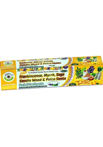 Frankincense, Myrhh, Sage, Sandalwood, & Palco Santa Toothpaste